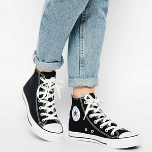 Black high top chuck taylors
